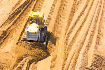 bulldozer on a building site