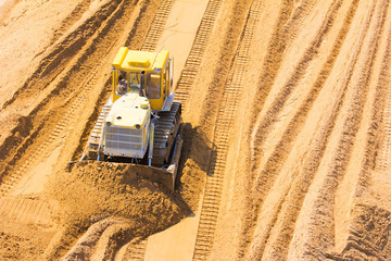 bulldozer on a building site