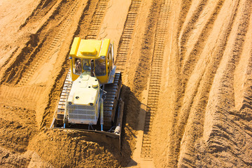 bulldozer on a building site