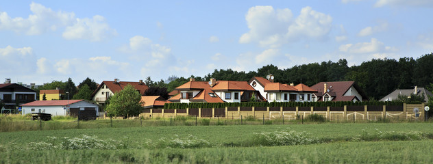 Obraz premium Beautiful summer landscape of suburb Prague.