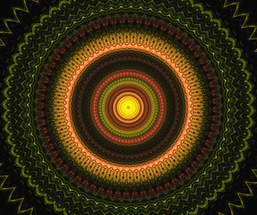 Digital Art: Fractal Graphics: The Circles of Lives / Cosmos Flowers / Holy Item of Buddhism. Fantastic Wallpaper / Background / Scene Design. Sci-Fi / Abstract Style.