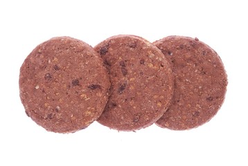 Cereal biscuits with chocolate isolated on white background

