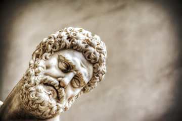 Hercules face in Hercules and Nesso centaur statue