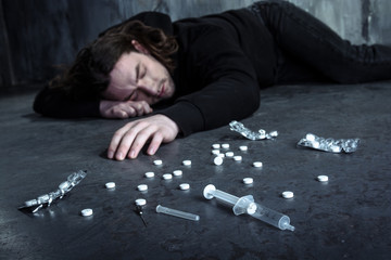 Concept for drug addiction and despair