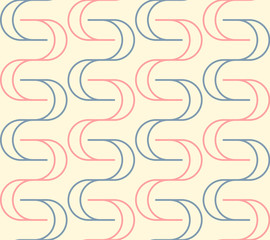 Geometric seamless pattern background with curved line.