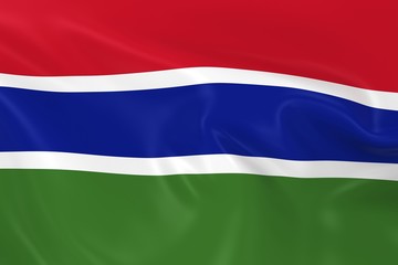 Obraz premium Waving Flag of Gambia - 3D Render of the Gambian Flag with Silky Texture