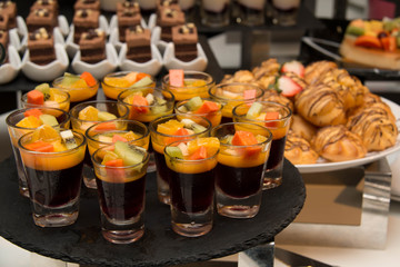 Dessert jelly and berries