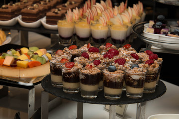 Dessert cheese and berries