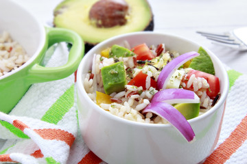 rice salad with avocado