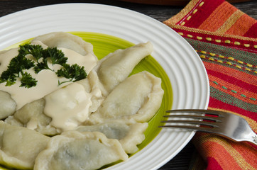 Dumplings with mushrooms