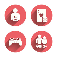 Gamer icons. Board games players.