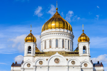 Fototapeta na wymiar the dome of the Cathedral of Christ the Saviour, Moscow, Russia.