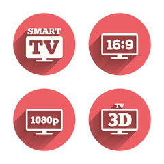 Smart TV mode icon. 3D Television symbol.