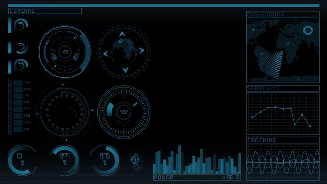 Animation of the technology screen interface GUI