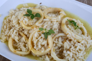 Squid risotto