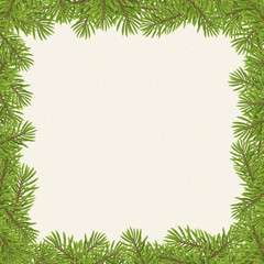 Christmas tree frame isolated on paper background