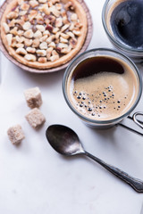 espresso coffee from above