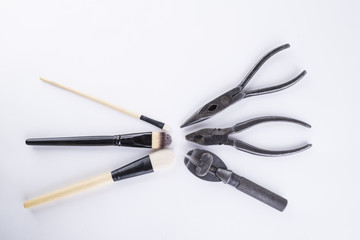 brushes on the white background