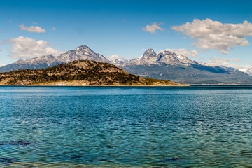 Naklejka premium Lapataia bay in National Park Tierra del Fuego, Argentina