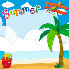 Border design with summer on the beach