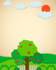 Apple trees in the garden