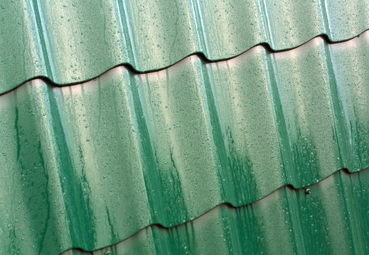 Green Metal Roof Texture.