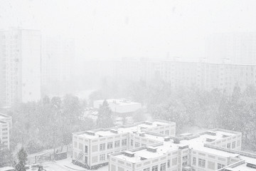 snowfall in the city