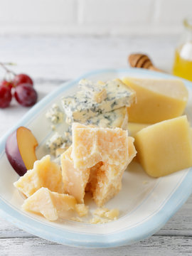 chucks of cheeses close-up