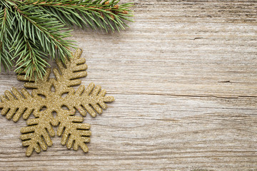 Wood texture with ornament and firtree.