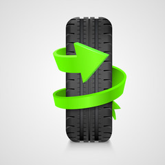Tire with arrow health care concept