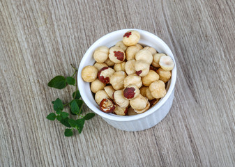 Hazelnuts in the bowl
