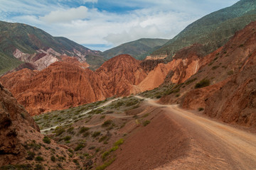 Colorful rock formations near Purmamarca village (Quebrada de Humahuaca valley), Argentina