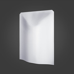 Sachet blank for salt, sugar, pepper, spices, food oil, Snack. Bag packaging for coffee, sweets, chips, cookies, crackers and candyes. Food and drink plastic blank.  . Isolated on black background