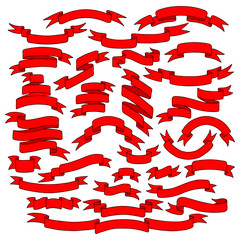 Vintage ribbon banners set