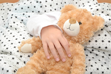 Teddy bear sleeps