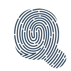 Q letter line logo. Vector fingerprint design.