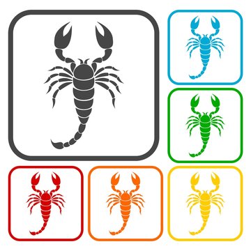 Scorpion icons set