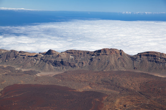 Aerial view on the caldera of the volcano Teide, Tenerife