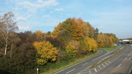 Fototapeta premium Autobahn im herbst