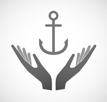 Two hands offering an anchor