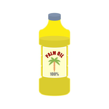 Palm oil bottle. Plastic bottle for food preparation.