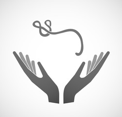 Obraz premium Two hands offering an ebola sign