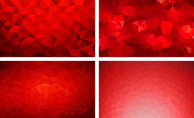 vector pack low poly background red 1234