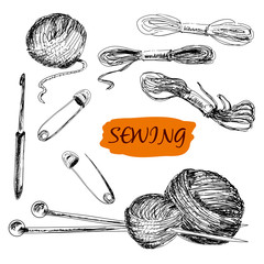 Sewing. Set of illustrations