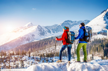 Young couple on a hike