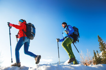 Young couple on a hike