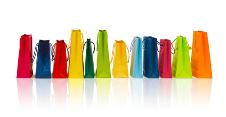 many colorful shopping bags