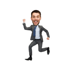 funny cartoon style businessman jumping
