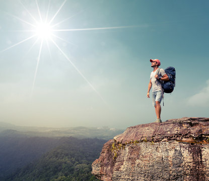 Hiker on the cliff