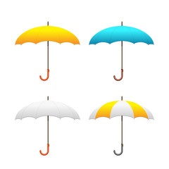 Set of colorful umbrellas, vector illustration. Front view